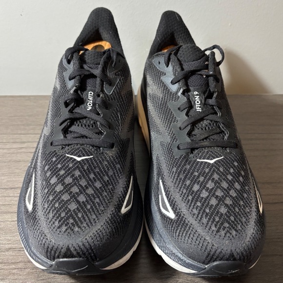 HOKA Men's Clifton 9 Road Running Shoes Black/White Men's 10.5D - Picture 3 of 8